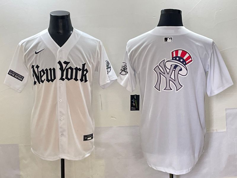 Men 2025 New York Yankees Blank White Five generations Joint Name Nike MLB Jersey style 72->new york yankees->MLB Jersey